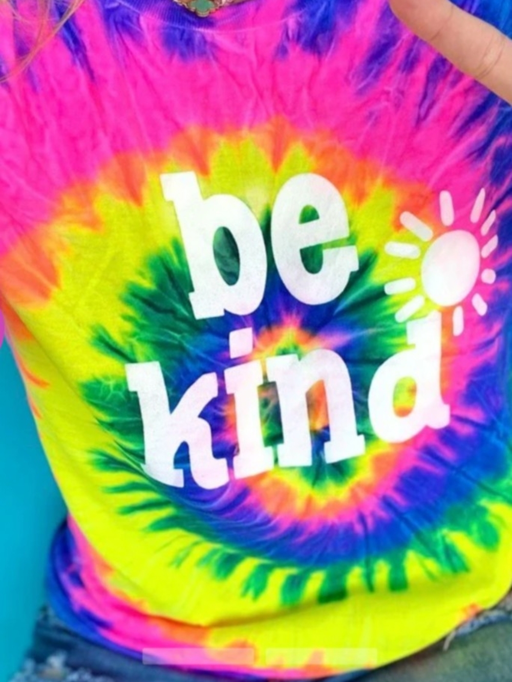 Be Kind Neon Rainbow Tie-Dye Short Sleeve Tee